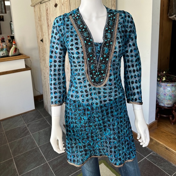 Source Unknown Tops - BEADED ETHNIC TUNIC TOP